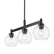  4855-3LP BLK-CLR - Galveston BLK Linear Pendant in Matte Black with Clear Glass Shade